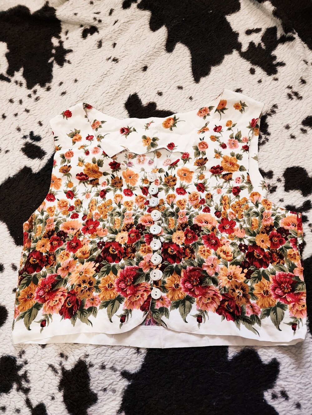 WOMEN'S VINTAGE VEST - WHITE MULTI